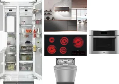 6 Piece Package Includes Refrigerator, Freezer, Cooktop, Wall Oven, Hood And Dishwasher