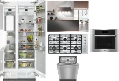 6 Piece Package Includes Refrigerator, Freezer, Cooktop, Wall Oven, Hood And Dishwasher