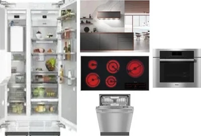 6 Piece Package Includes Refrigerator, Freezer, Cooktop, Wall Oven, Hood And Dishwasher