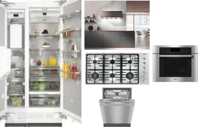 6 Piece Package Includes Refrigerator, Freezer, Cooktop, Wall Oven, Hood And Dishwasher