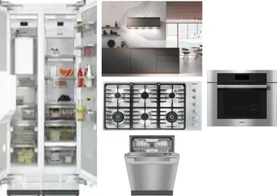 6 Piece Package Includes Refrigerator, Freezer, Cooktop, Wall Oven, Hood And Dishwasher