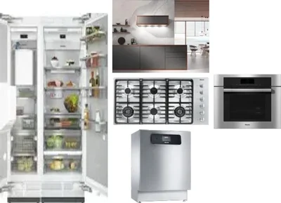 6 Piece Package Includes Refrigerator, Freezer, Cooktop, Wall Oven, Hood And Dishwasher