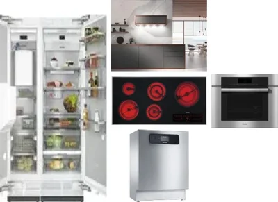 6 Piece Package Includes Refrigerator, Freezer, Cooktop, Wall Oven, Hood And Dishwasher