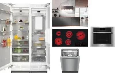 6 Piece Package Includes Refrigerator, Freezer, Cooktop, Wall Oven, Hood And Dishwasher