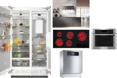 6 Piece Package Includes Refrigerator, Freezer, Cooktop, Wall Oven, Hood And Dishwasher