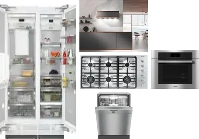 6 Piece Package Includes Refrigerator, Freezer, Cooktop, Wall Oven, Hood And Dishwasher