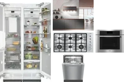6 Piece Package Includes Refrigerator, Freezer, Cooktop, Wall Oven, Hood And Dishwasher