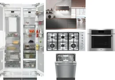 6 Piece Package Includes Refrigerator, Freezer, Cooktop, Wall Oven, Hood And Dishwasher