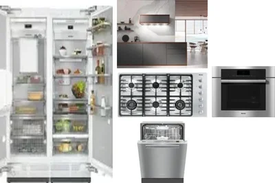 6 Piece Package Includes Refrigerator, Freezer, Cooktop, Wall Oven, Hood And Dishwasher