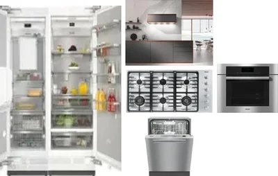 6 Piece Package Includes Refrigerator, Freezer, Cooktop, Wall Oven, Hood And Dishwasher