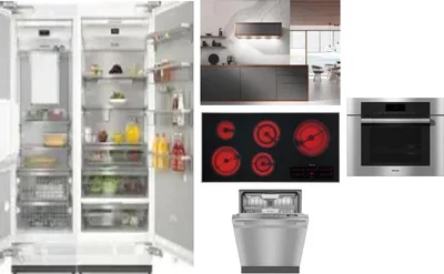 6 Piece Package Includes Refrigerator, Freezer, Cooktop, Wall Oven, Hood And Dishwasher