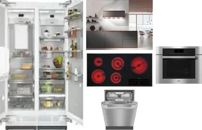 6 Piece Package Includes Refrigerator, Freezer, Cooktop, Wall Oven, Hood And Dishwasher