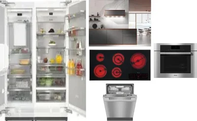 6 Piece Package Includes Refrigerator, Freezer, Cooktop, Wall Oven, Hood And Dishwasher