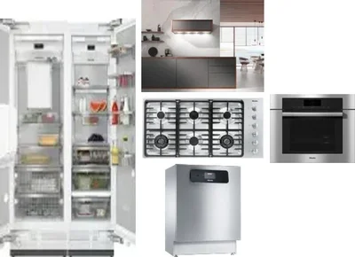 6 Piece Package Includes Refrigerator, Freezer, Cooktop, Wall Oven, Hood And Dishwasher