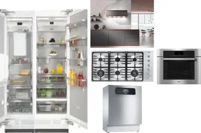6 Piece Package Includes Refrigerator, Freezer, Cooktop, Wall Oven, Hood And Dishwasher