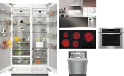 6 Piece Package Includes Refrigerator, Freezer, Cooktop, Wall Oven, Hood And Dishwasher