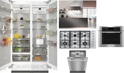 6 Piece Package Includes Refrigerator, Freezer, Cooktop, Wall Oven, Hood And Dishwasher