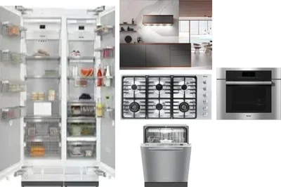 6 Piece Package Includes Refrigerator, Freezer, Cooktop, Wall Oven, Hood And Dishwasher