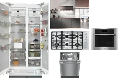 6 Piece Package Includes Refrigerator, Freezer, Cooktop, Wall Oven, Hood And Dishwasher