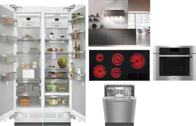6 Piece Package Includes Refrigerator, Freezer, Cooktop, Wall Oven, Hood And Dishwasher