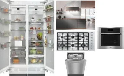 6 Piece Package Includes Refrigerator, Freezer, Cooktop, Wall Oven, Hood And Dishwasher