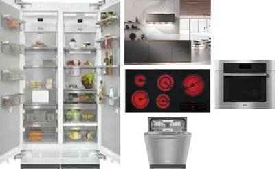 6 Piece Package Includes Refrigerator, Freezer, Cooktop, Wall Oven, Hood And Dishwasher