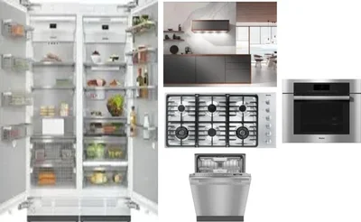6 Piece Package Includes Refrigerator, Freezer, Cooktop, Wall Oven, Hood And Dishwasher