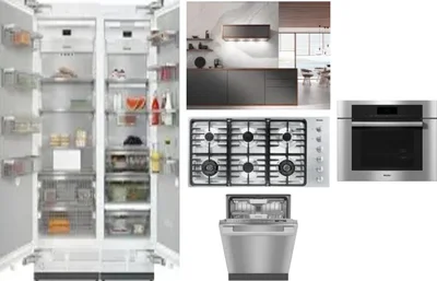 6 Piece Package Includes Refrigerator, Freezer, Cooktop, Wall Oven, Hood And Dishwasher