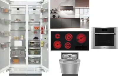 6 Piece Package Includes Refrigerator, Freezer, Cooktop, Wall Oven, Hood And Dishwasher