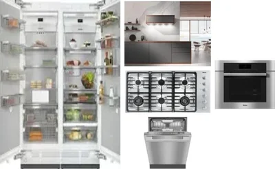 6 Piece Package Includes Refrigerator, Freezer, Cooktop, Wall Oven, Hood And Dishwasher
