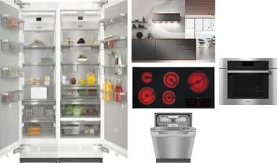 6 Piece Package Includes Refrigerator, Freezer, Cooktop, Wall Oven, Hood And Dishwasher