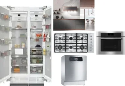 6 Piece Package Includes Refrigerator, Freezer, Cooktop, Wall Oven, Hood And Dishwasher