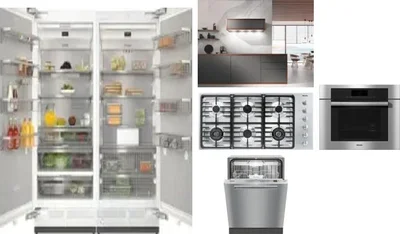 6 Piece Package Includes Refrigerator, Freezer, Cooktop, Wall Oven, Hood And Dishwasher