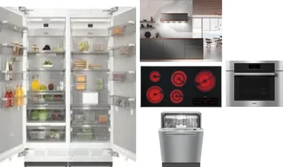 6 Piece Package Includes Refrigerator, Freezer, Cooktop, Wall Oven, Hood And Dishwasher