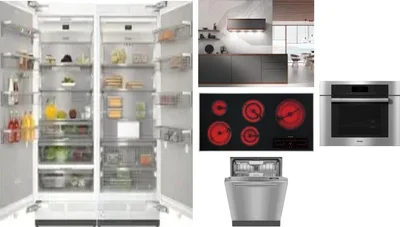 6 Piece Package Includes Refrigerator, Freezer, Cooktop, Wall Oven, Hood And Dishwasher