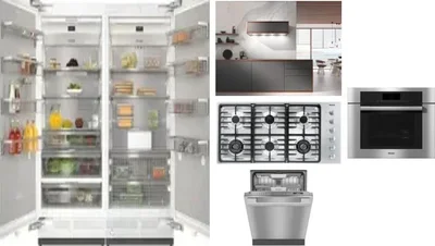 6 Piece Package Includes Refrigerator, Freezer, Cooktop, Wall Oven, Hood And Dishwasher