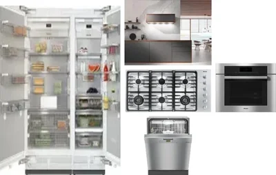 6 Piece Package Includes Refrigerator, Freezer, Cooktop, Wall Oven, Hood And Dishwasher
