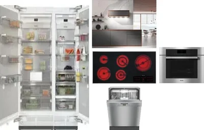 6 Piece Package Includes Refrigerator, Freezer, Cooktop, Wall Oven, Hood And Dishwasher