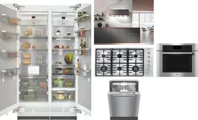 6 Piece Package Includes Refrigerator, Freezer, Cooktop, Wall Oven, Hood And Dishwasher