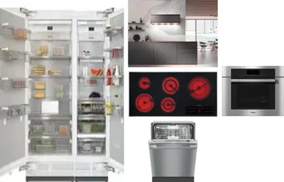 6 Piece Package Includes Refrigerator, Freezer, Cooktop, Wall Oven, Hood And Dishwasher