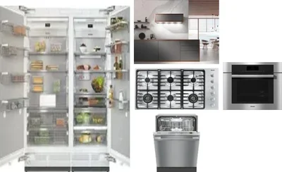 6 Piece Package Includes Refrigerator, Freezer, Cooktop, Wall Oven, Hood And Dishwasher