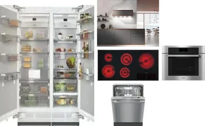 6 Piece Package Includes Refrigerator, Freezer, Cooktop, Wall Oven, Hood And Dishwasher