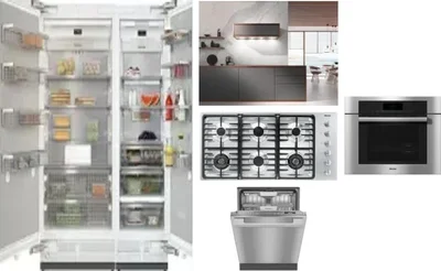 6 Piece Package Includes Refrigerator, Freezer, Cooktop, Wall Oven, Hood And Dishwasher