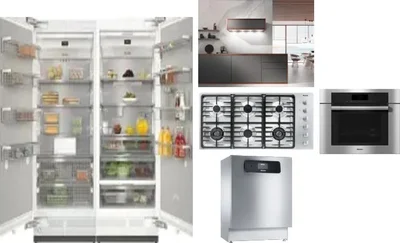 6 Piece Package Includes Refrigerator, Freezer, Cooktop, Wall Oven, Hood And Dishwasher