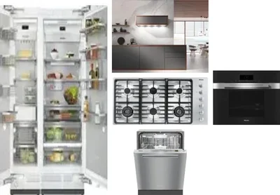 6 Piece Package Includes Refrigerator, Freezer, Cooktop, Wall Oven, Hood And Dishwasher