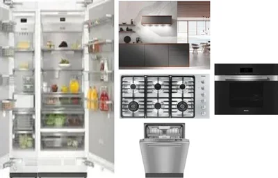 6 Piece Package Includes Refrigerator, Freezer, Cooktop, Wall Oven, Hood And Dishwasher