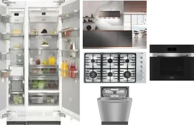 6 Piece Package Includes Refrigerator, Freezer, Cooktop, Wall Oven, Hood And Dishwasher
