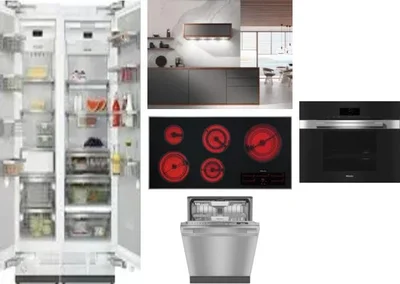 6 Piece Package Includes Refrigerator, Freezer, Cooktop, Wall Oven, Hood And Dishwasher