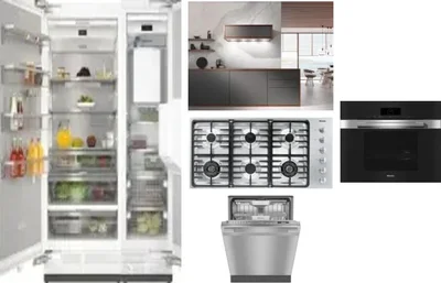 6 Piece Package Includes Refrigerator, Freezer, Cooktop, Wall Oven, Hood And Dishwasher