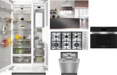 6 Piece Package Includes Refrigerator, Freezer, Cooktop, Wall Oven, Hood And Dishwasher